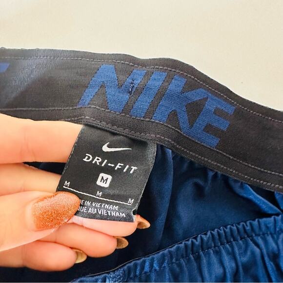 MENS NIKE Drifit Navy Blue Black Basketball Mesh Drawstring Workout Gym Shorts M - Picture 5 of 11
